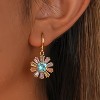 Vuskdtei18K Gold Plated Flower Dangle Earrings for Women, Hypoallergenic Cubic Zirconia Earrings, Elegant Chandelier Drop Earrings - 4 of 4