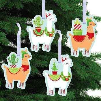Big Dot of Happiness FA La Llama - Christmas and Holiday Party Decorations - Christmas Tree Ornaments - Set of 12