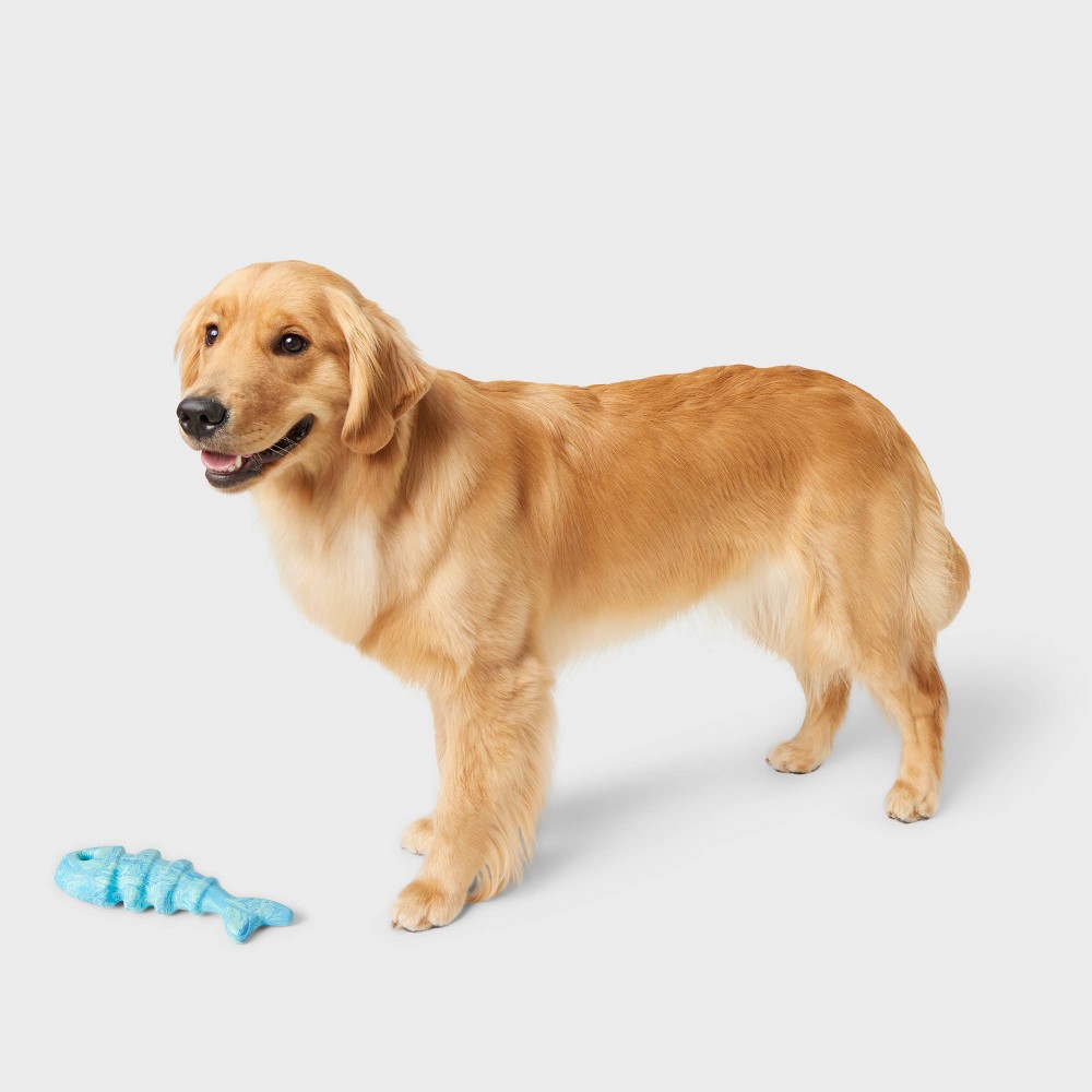 Fishbone Rubber Chew Dog Toy - Blue - Boots & Barkley&trade;