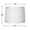 Springcrest Off-White Fabric Medium Drum Lamp Shade 13" Top x 14" Bottom x 10" High (Spider) Replacement with Harp and Finial - 4 of 4