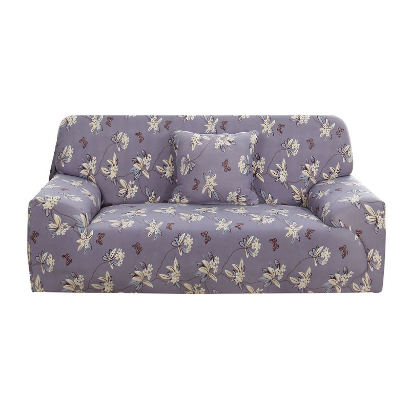PiccoCasa Household Elastic Sofa Chair Butterfly Flower Polyester Spandex Sofa Slipcovers 1 Pc, 1 of 5