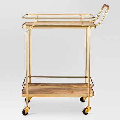 Shop Metal, Wood, and Leather Bar Cart - Gold from Target on Openhaus