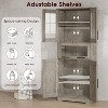 Tall Bathroom Cabinet, Freestanding Storage Cabinet with Glass Doors and Adjustable Shelves and Drawers, 67" Tall Cabinet for Kitchen, Pantry - 3 of 4