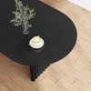 Lirago 30"H Oval Wood Double Pedestal Dining Table Seats 4, 67*33.5 Black - 4 of 4