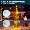 Joyfy 6 FT Animated Christmas Cone Tree Yard Lights Outdoor Decorations with 250 LED Light, Metal Stakes for Xmas Indoor Outdoor Garden Holiday Decor - 4 of 4