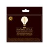 GE 2pk 60W Vintage Style G25 LED Globe Light Bulbs Amber Glass: Warm Dimmable Edison Decorative for Lamps, 500 Lumens - 3 of 3
