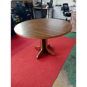 Round Dining Table for 4, 47 Inches Dining Room Table with Wooden Base, Circle Kitchen Dinner Table for Dining Room,Kitchen,Living Room (Table Only) - 1 of 4