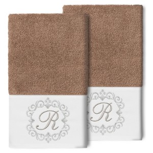 Linum Home Textiles 100% Turkish Cotton MONICA 2PC Embellished Hand Towel Set - 1 of 1