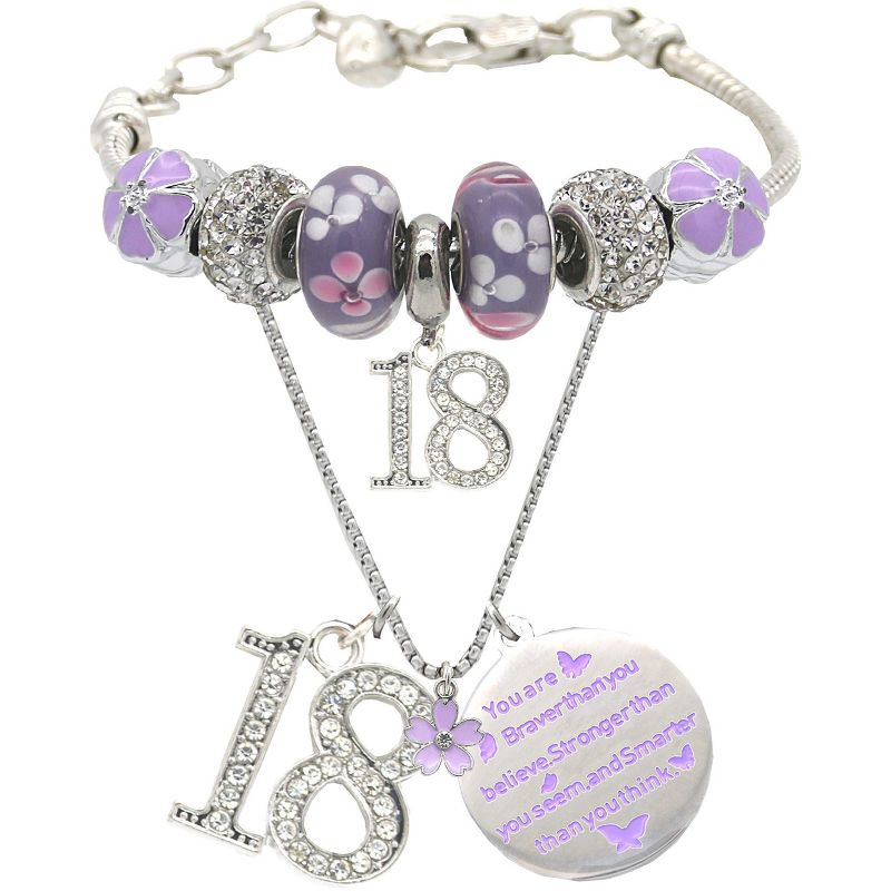 VeryMerryMakering 16th Birthday Bracelet & Necklace, Pink, 1 of 4