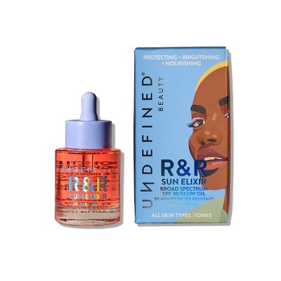 Undefined Beauty R&r Sun Elixir Spf 30 Facial Glow Oil : Target