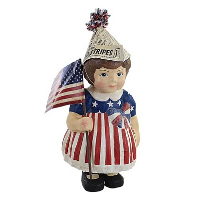 Bethany Lowe 17.5 Inch Betsy Large Paper Mache Flag July 4th Figurines ...