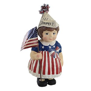 Bethany Lowe 17.5 Inch Betsy  Large Paper Mache Flag July 4Th Figurines - 1 of 3