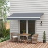 Sapphtopaz 10' x 8' Retractable Awning Manual Patio Awnings Sunshade Shelter UV Resistant with Manual Crank Handle Aluminum Frame - 3 of 4