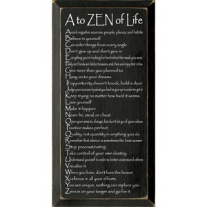 Slickblue Rustic Wall Sign – A to ZEN of Life Quote – Mindfulness & Motivation Wood Decor – 9x18 Inches, Color Options - 1 of 3