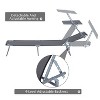 PAGED Adjustable Folding Chaise Lounge Beach Chairs for Adults with Sun Shade for Yard, Beach, Hiking, Picnics, Balcony, Gray - 4 of 4