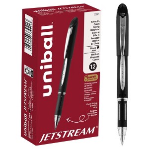 uni-ball Jetstream Stick Ballpoint Pen Bold 1mm Black Ink Black Barrel 33921 - 1 of 4