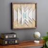 Wood Geometric Square Handmade Southwestern Wall Decor Brown - Olivia & May: Modern Style, Vertical Orientation, Includes Mounting Hardware - 4 of 4
