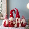 Mlmh & Kngwa Set Of 4 Fabric Red Gnomes Families Decor - 4 of 4