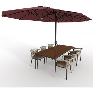 13FT Umbrella Outdoor Patio,Double-Sided Rectangle Umbrella Oversized Shade for 2-6 People - 1 of 4