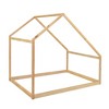 Twin Size Wooden House Bed, Tent-shaped Floor Bed, Fun Playhouse Bed Frames, House Bed Frame With Roof, For Kids Girls & Boys Home Bedroom - 3 of 4