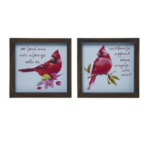 Transpac MDF Framed Cardinal Memorial Block Decor for Spring Freestanding Signs Perfect for Home or Garden Decoration - 1 of 3