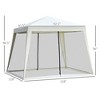 Cesicia 10'x10' Outdoor Canopy Tent with Mesh Sidewalls, Patio Tents for Parties, White - 4 of 4