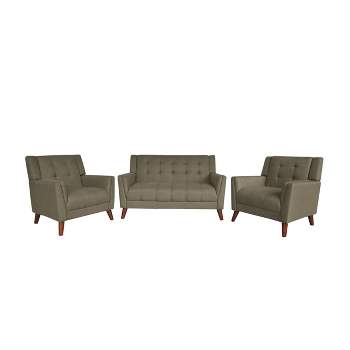 3pc Candace Mid Century Modern Chair and Loveseat Set - Christopher Knight Home