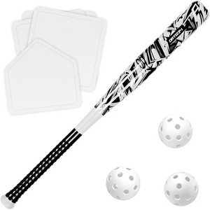 Ortiz34 Grand Slam Set- Graffiti Plastic Bat, David Ortiz Backyard Baseball Set with 3 Balls, 4 Throw Down Bases - 1 of 4