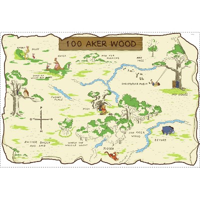 Winnie the Pooh 100 Aker Wood Peel and Stick Map - RoomMates