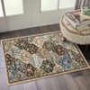 Vintage Trellis Area Rug Traditional Floral Washable Rugs for Living Room Bedroom Low Pile Non-Slip Floor Carpet - 2 of 4