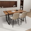 5-Piece Dining Set with Rectangle Kitchen Table and 4 Suede Armless Chairs - 2 of 4
