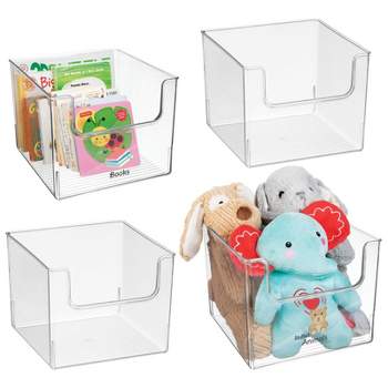 mDesign Deep Plastic Home Storage Organizer Toy Bins + 24 Labels
