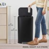 Stainless Steel Kitchen Trash Can, Step-On Pedal with Removable Inner Bucket, Soft Close Lid for Home Office - 3 of 4