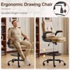 Karl Home | PU Tall Office Chair Drafting Chair With Adjustable Footrest Ring - 2 of 4