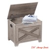 Entryway 23.6"/39" Storage Bench, Retro Wooden Storage Chest with 2 Safety Hinges, Loads 300 lb, Storage Ottoman Bench - 2 of 4