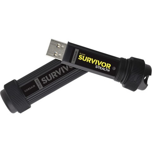 Corsair Flash Survivor Stealth 128GB USB 3.0 Flash Drive - 128 GB - USB 3.0 - Black - 5 Year Warranty - image 1 of 4