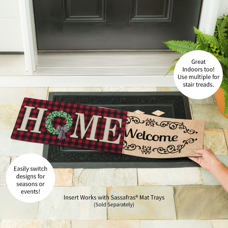 Evergreen Buffalo Check HOME Sassafras Indoor Outdoor Switch Doormat 1'10"x10" Red, 4 of 7