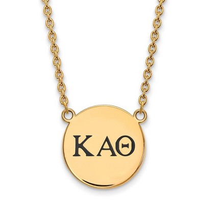 Black Bow Jewelry 14k Yellow Gold Plated Sterling Silver Kappa Alpha Theta Greek Life Necklace 18 Inch