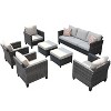 Ovios Tampa 7pc Wicker Outdoor Patio Furniture Conversation Sofa Set with Cushions - 2 of 4