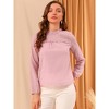 Allegra K Women's Swiss Dots Textured Ruffle Neck Long Sleeve Blouse - 2 of 4