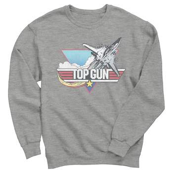 Men's Top Gun Distressed Fighter Jet Logo Sweatshirt