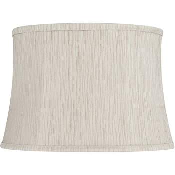 Springcrest 14" Top x 16" Bottom x 11" High x 11" Slant Lamp Shade Replacement Medium Kensing Beige Drum Modern Fabric Softback Washer Harp Finial