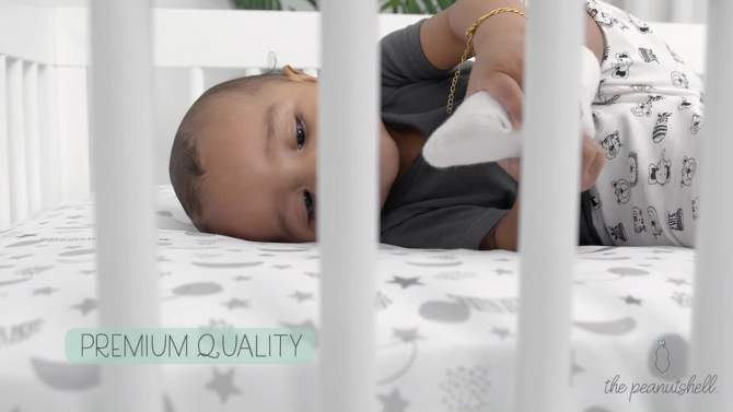The Peanutshell Fitted Crib Sheet - Geometric Triangles, 5 of 6, play video