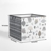 Bacati - Owls Gray/Beige Neutral Cotton Storage Box Large - 4 of 4