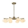 ALOADECOR Mid Century Modern Opal Glass Chandelier Classic Globe Pendant Light For Dining Room Living Room - 3 of 4
