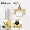 Itopfox 5 Piece Bathroom Hardware Set Brushed Gold Stainless Steel Includes 23.6in Towel Bar Toilet Paper Holder Towel Ring Hooks - 4 of 4