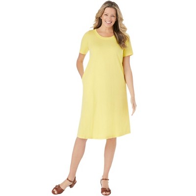 Woman Within Plus Size Perfect Short-Sleeve Crewneck Tee Dress