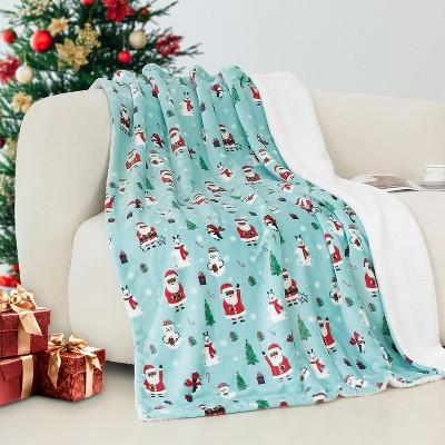 Comfort Ultra-Plush Flannel Blanket Christmas Plaid Christmas Tree.