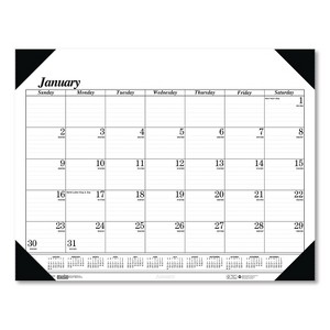House of Doolittle Recycled One-Color Dated Monthly Desk Pad Calendar 12-Month January 2026 to December 2026 White Sheets Black Binding - 1 of 4
