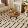 31-in Modern farmhouse-style living room coffee table, round table with natural finish, burlywood - 4 of 4